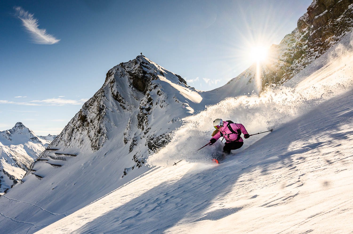 Freeride Testival Warth-Arlberg, Skifahrer, Powderturn